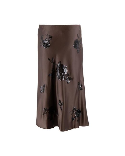Ermanno Scervino Bloemen Paillet Rok in het Brown