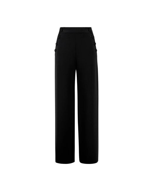 Max Mara Black Schwarze weite bein knopftaschenhose,cady weite hose