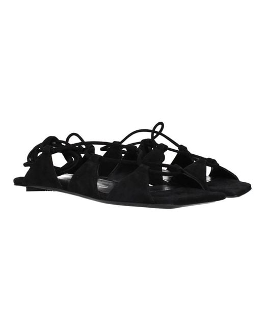 The Attico Black Flat Sandals