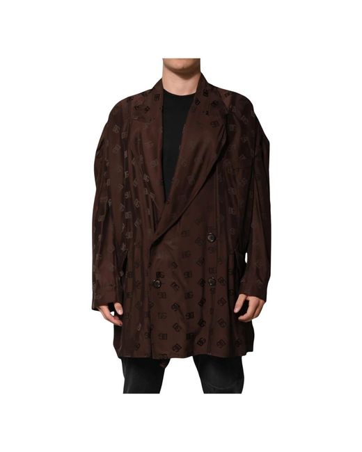 Dolce & Gabbana Bruin Logo Monogram Jas Jas in het Brown voor heren