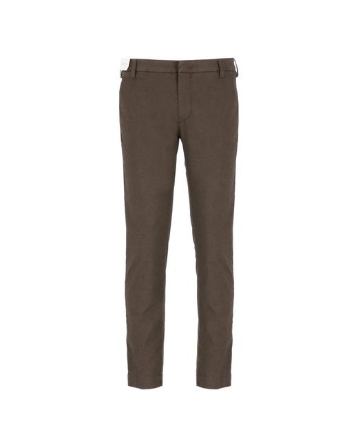 Pantaloni in cotone marrone con passanti per cintura di Entre Amis in Gray da Uomo