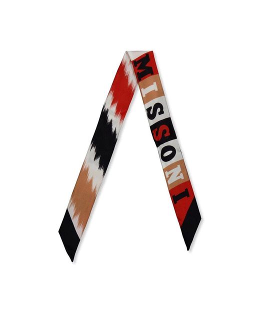 Missoni Red Seidenlogo-Schal Hergestellt