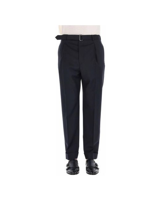 Officine Generale Blue Straight Trousers for men