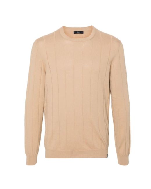 Fay Natural Round-Neck Knitwear for men