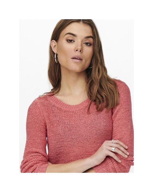ONLY Red Langarm-strickpullover