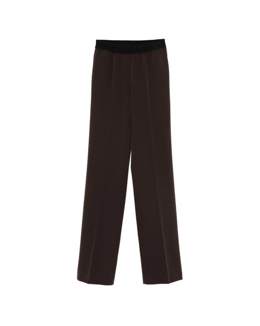 Ermanno Scervino Brown Braune Hose Mit Elastischem Bund Gerades Bein