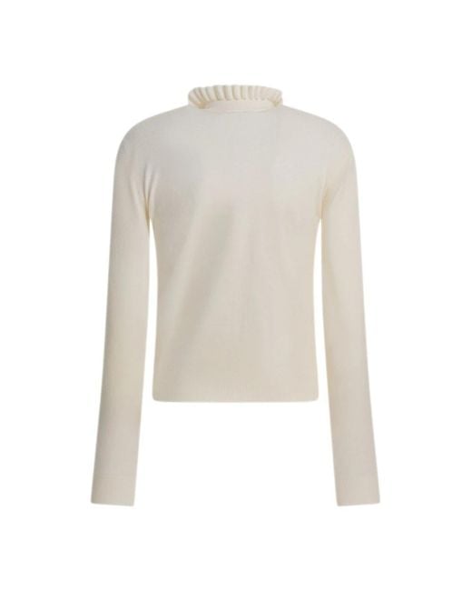 Alexander McQueen White Weiße Strickmode Eleganter Stil