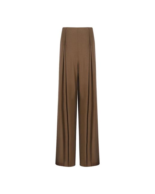 Max Mara Wool Jersey Broeken in het Brown