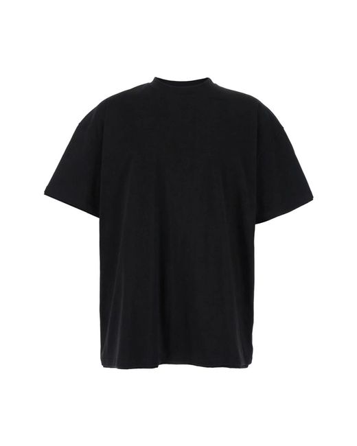 T-shirt nera a doppio strato con scollo a giro di Jil Sander in Black da Uomo