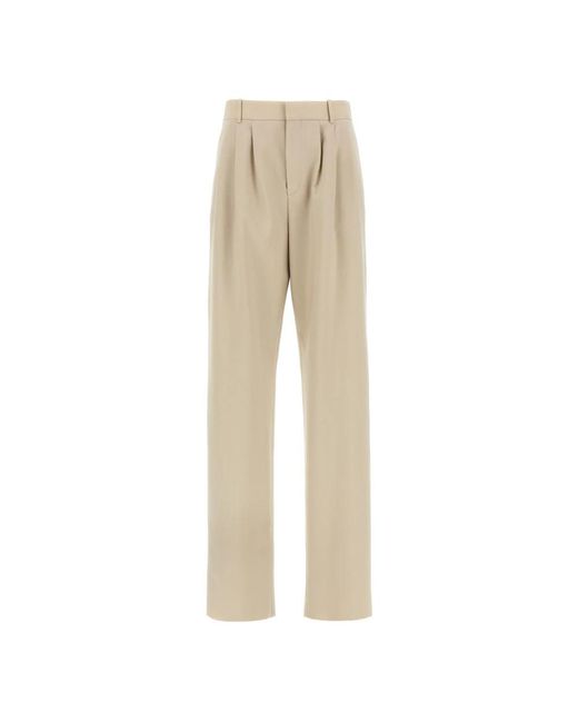 Saint Laurent Natural Slim-Fit Trousers