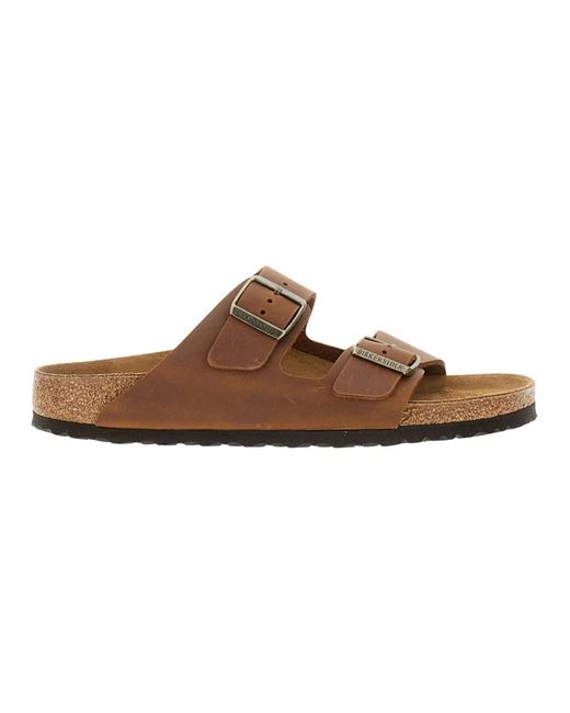 Birkenstock Brown Sliders for men