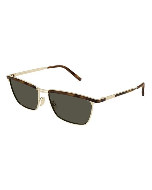Saint Laurent Metallic Square Sunglasses for men