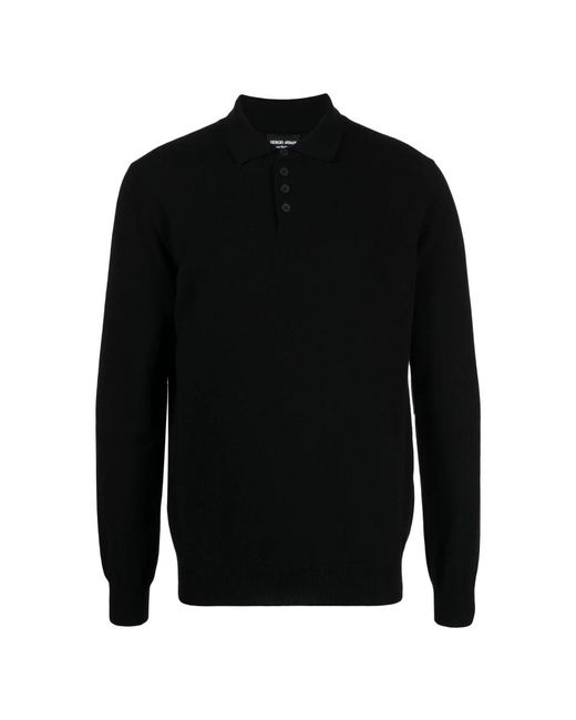 Giorgio Armani Black Polo Shirts for men
