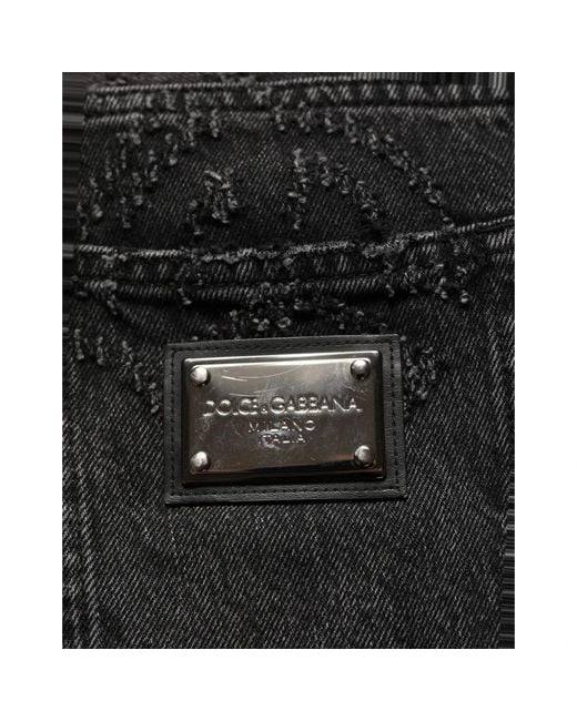 Dolce & Gabbana Black Wide Jeans for men