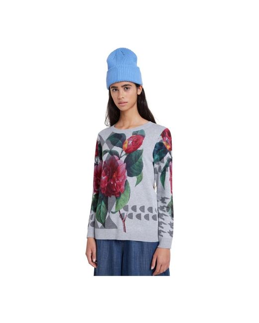 Desigual Blue Round-Neck Knitwear