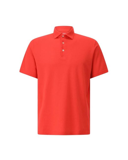 Fedeli Tops ,Rood ,Katoen Klassieke Katoenen Poloshirt in het Red voor heren