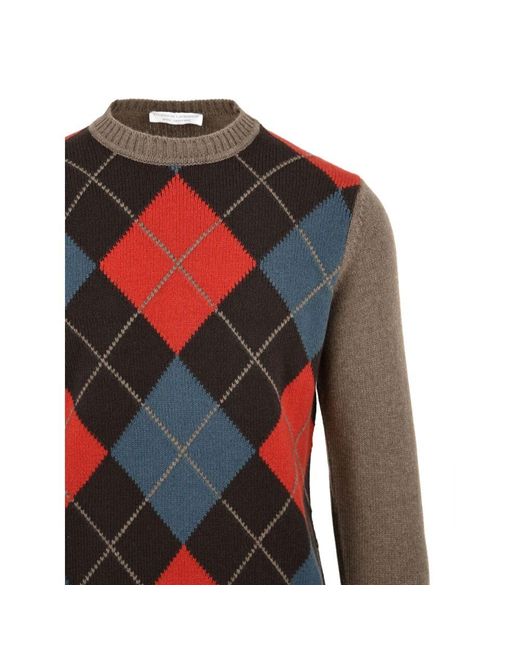 FILIPPO DE LAURENTIIS Roter diamantpullover für männer in Multicolor für Herren