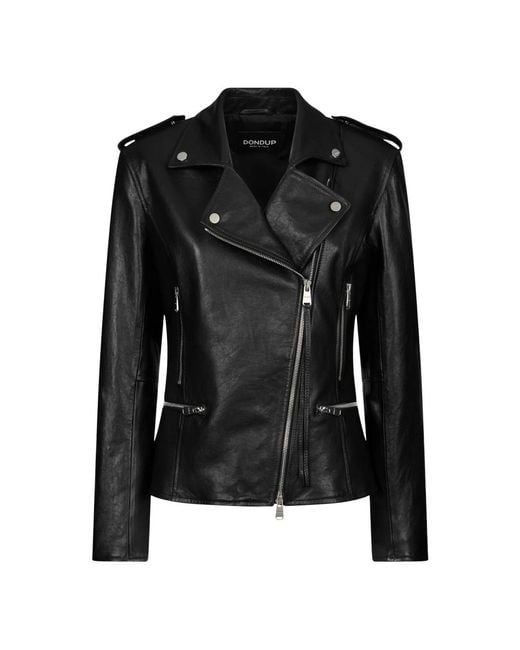 Dondup Black Leather Jackets