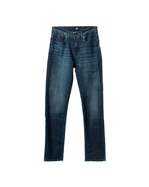 7 For All Mankind Blue Straight Jeans for men