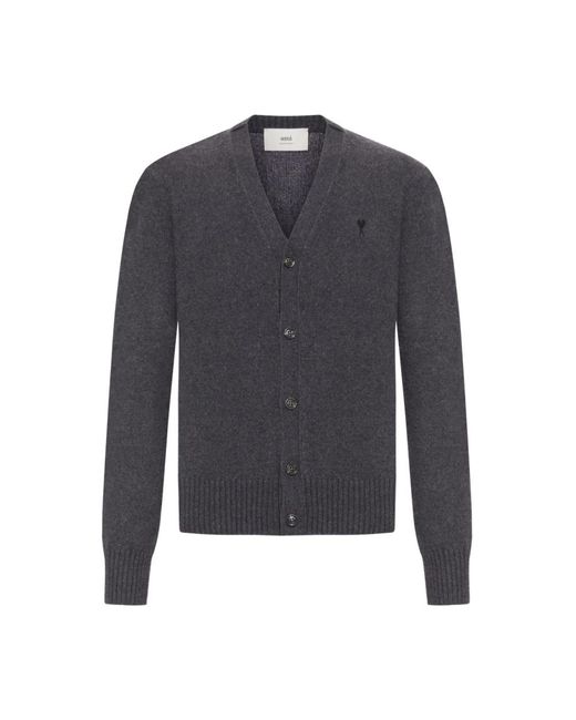 AMI Kaschmir V-Ausschnitt Pullover Anthrazit in Blue für Herren