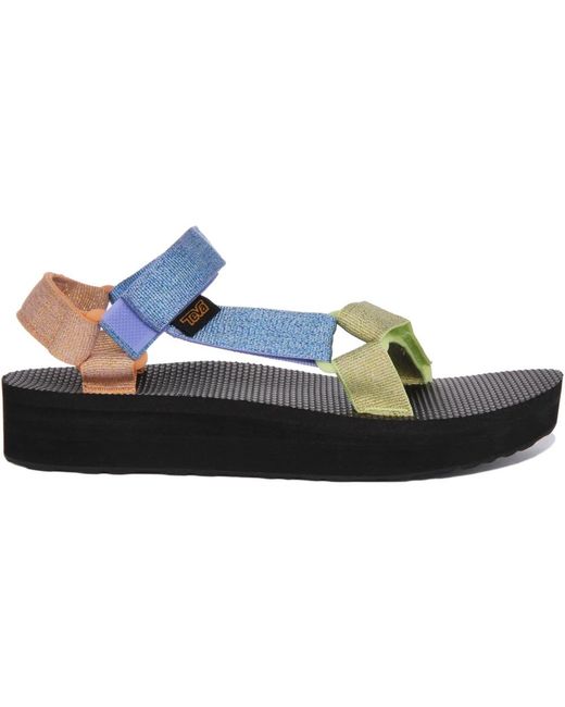 Teva Schoenen ,Veelkleurig ,Universele Plateau Sandalen in het Blue