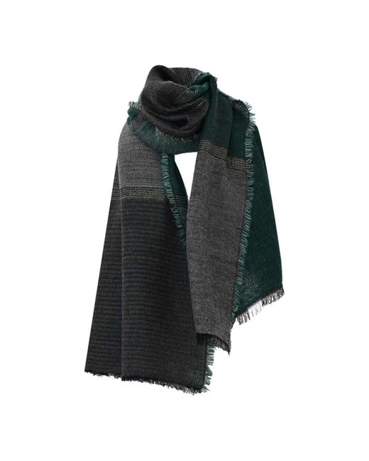 Kocca Accessoires ,Groen ,Wol Gerafeld Randen Multi-Gekleurde Sjaal in het Black