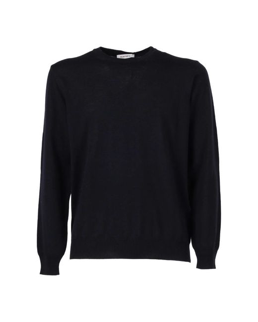 Kangra Black Round-Neck Knitwear for men