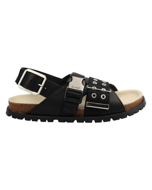 Sacai Black Flat Sandals for men
