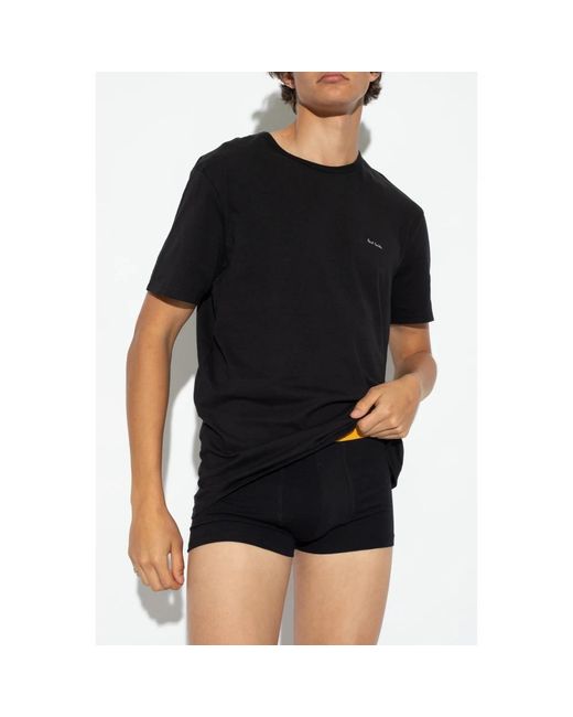 Paul Smith Tops ,Zwart ,Katoen Logo Pack Van 5 T-Shirts in het Black voor heren