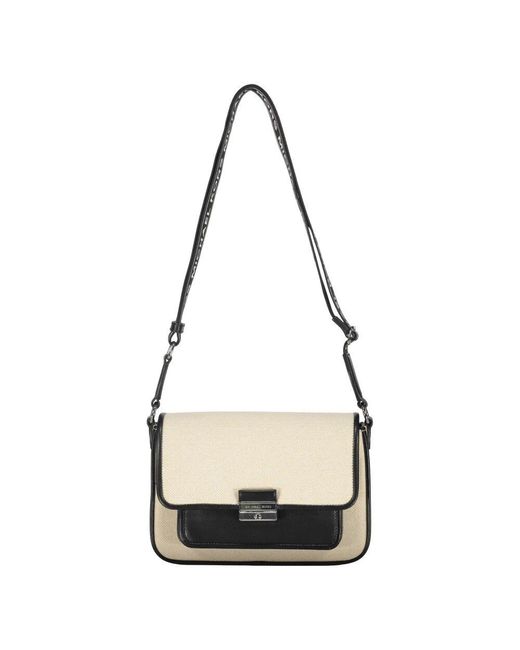 Michael Kors Black Canvas Crossbody Tasche Mit Eco-Leder Details