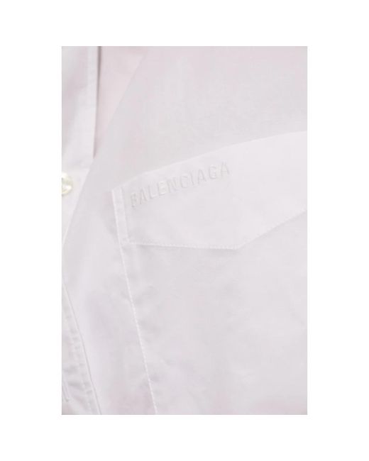 Balenciaga White Asymmetrisches hemd