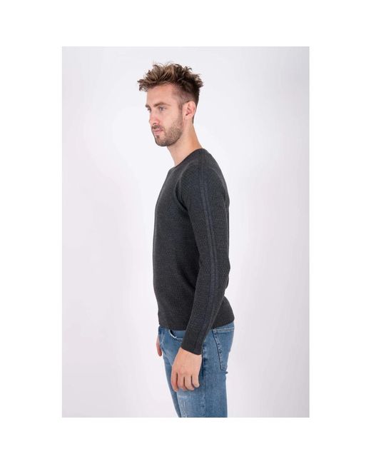 Paolo Pecora Black Round-Neck Knitwear for men