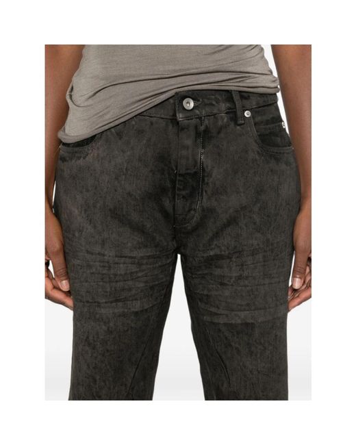 Rick Owens Gray Denim Shorts