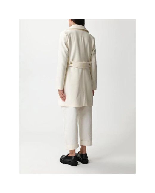 Fay White Single-Breasted Coats