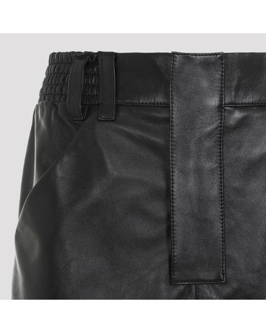 Saint Laurent Rokken ,Zwart ,Leer Zwarte Midi-Rok Van Lamsleer in het Gray