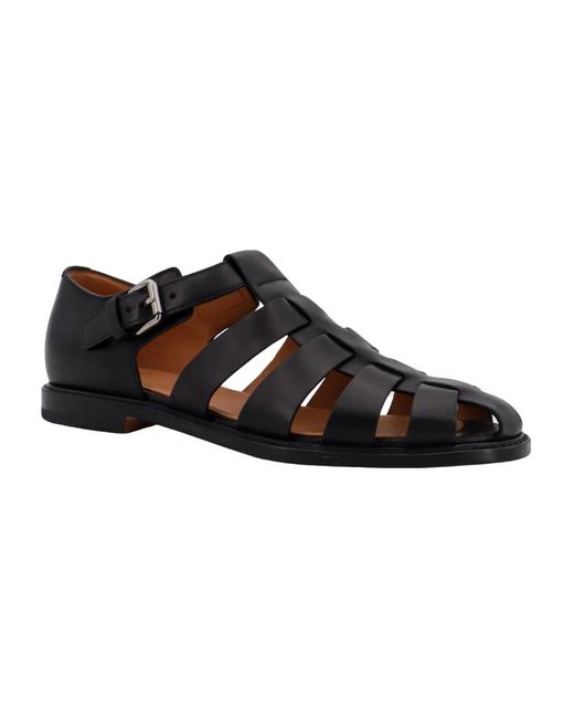 Church's Black Flat Sandals for men