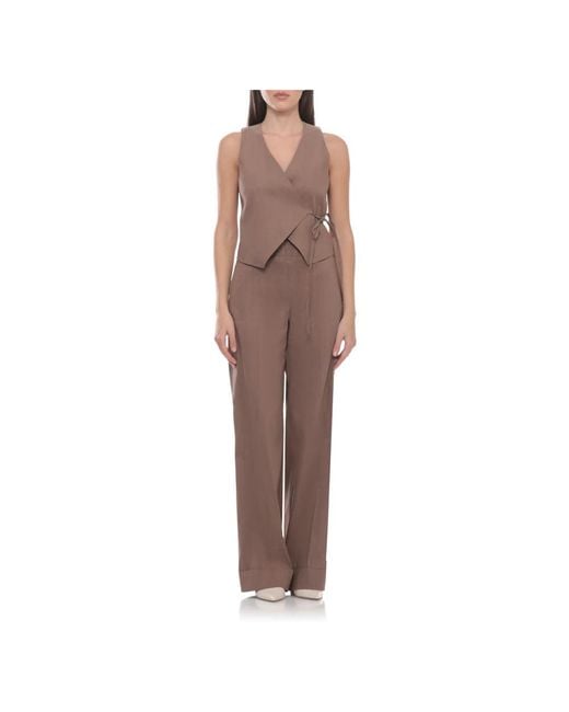 D.exterior Brown Blouses