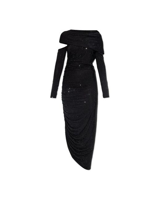 Cult Gaia Black Kleid kumasi mit schimmernden applikationen