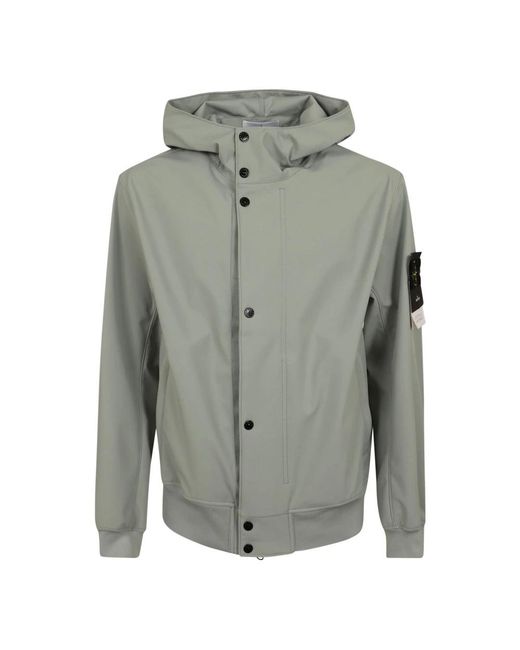 Stone Island Light Soft Shell Jacket in het Gray voor heren