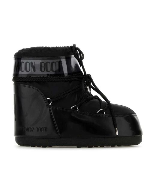 Moon Boot Schwarze Satin Icon Low Ankle Boots in Black für Herren