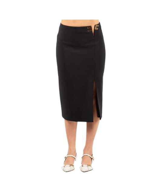 Elisabetta Franchi Black Midi Skirts