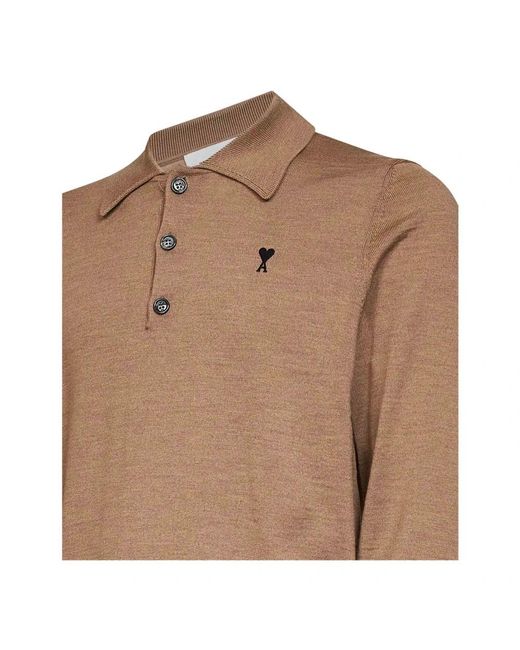 AMI Brown Polo Shirts for men