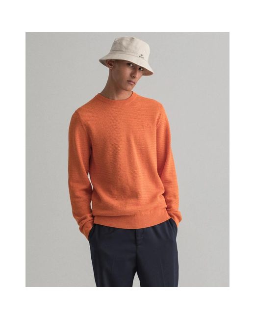 Gant Orange Round-Neck Knitwear for men