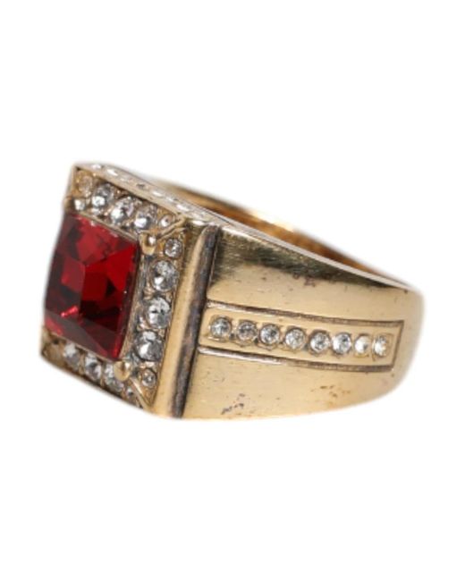 Dolce & Gabbana Roter Edelstein Kristallring in Yellow für Herren