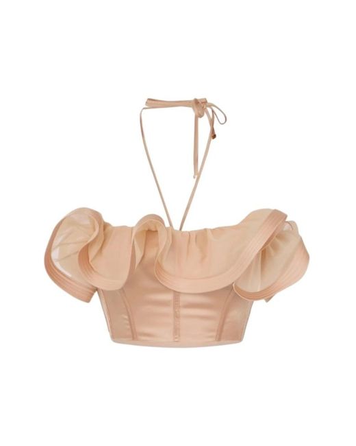 Elisabetta Franchi Natural Sleeveless Tops