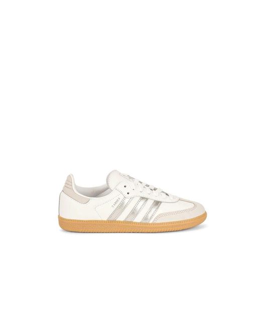 Adidas Originals White Weiße Flache Schuhe Samba Og W