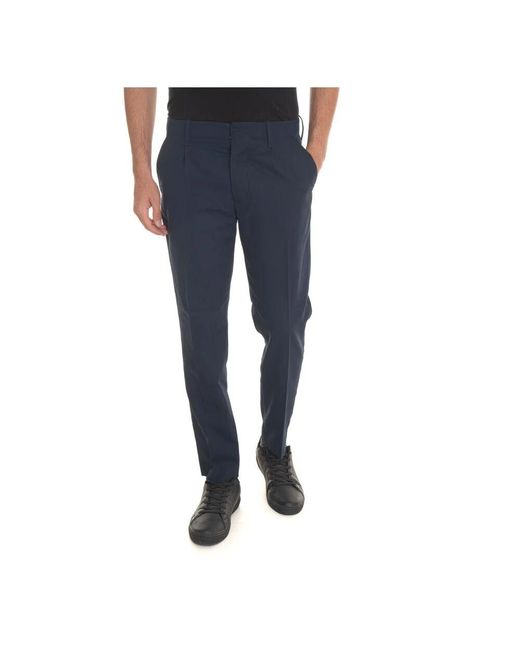hindustrie Chino mit knopfverschluss und schneiderschlitz in Blue für Herren