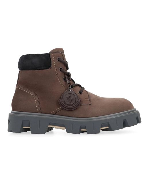 Lace-Up Boots di Moncler in Brown da Uomo