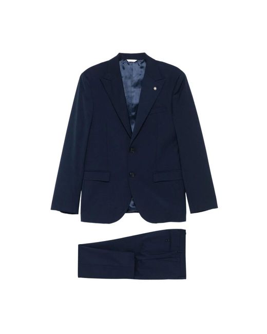 Manuel Ritz Kostuums ,Blauw ,Leer Single-Breasted Blazer in het Blue voor heren