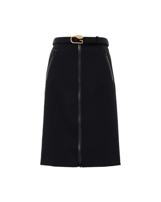 Gucci Rokken ,Zwart ,Wol Zwarte Ritsriemrok in het Black